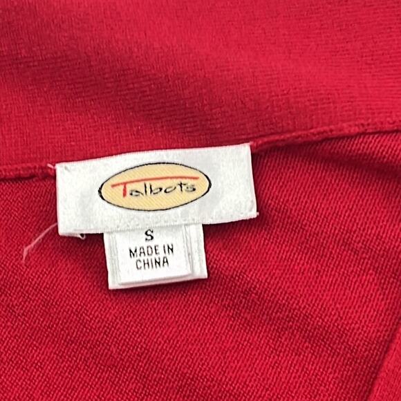 Talbots S Silk, Cotton, Cashmere Red Long Sleeve Open Long Line Cardigan Sweater - Picture 3 of 11